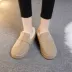 Mùa đông mới 2018 cộng với giày nhung cotton mùa đông nữ mới đi giày tuyết nữ ngắn ống một chân thấp để giúp giày bánh mì nữ Giày cắt thấp