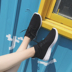 Hàn quốc phiên bản của trường Harajuku ulzzang giày cao học sinh trung học lưới thoáng khí giày giày chạy bộ giày thể thao nhỏ màu đỏ giày Giày cao gót