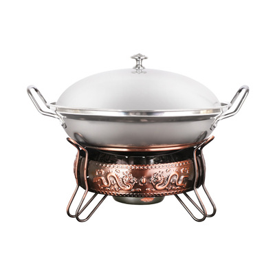 单人小火锅加厚不锈钢干锅锅仔家用固体液体酒精炉学生宿舍干锅炉