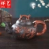 Yixing chính hãng tím nồi cát nồi lớn công suất lớn nồi cát màu tím bộ sưu tập trang trí nội thất ấm trà trà cát tím bộ Bình đất sét