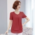 Lỏng t- shirt phụ nữ sang trọng ngắn tay cơ sở kích thước lớn áo sơ mi nhỏ trong phần dài của phiên bản Hàn Quốc của trang bìa bụng hoang dã chiffon quần áo Áo phông