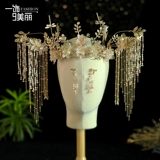 Золотой универсальный модный аксессуар для волос для невесты, коллекция 2021, простой и элегантный дизайн, китайский стиль