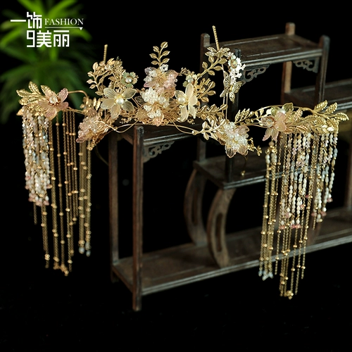 Золотой универсальный модный аксессуар для волос для невесты, коллекция 2021, простой и элегантный дизайн, китайский стиль