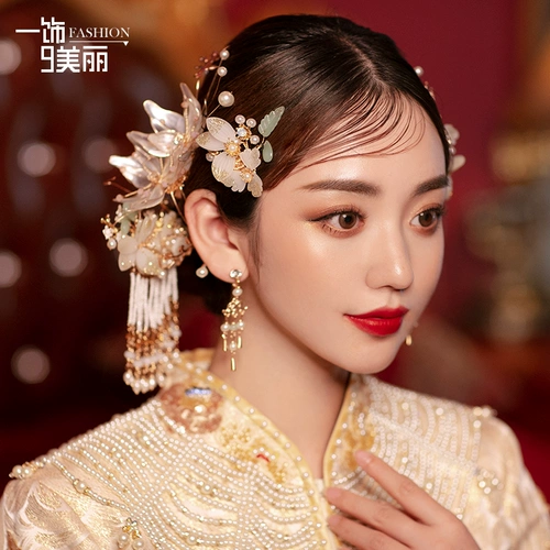 Аксессуар для волос, ювелирное украшение для невесты, китайская шпилька, классическое ханьфу с кисточками, в цветочек