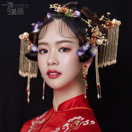 Аксессуар для волос для невесты, традиционный свадебный наряд Сюхэ, вечернее платье, ювелирное украшение, 2020, китайский стиль