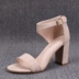 Giày đế xuồng đế xuồng đế dày một dòng mới của Mỹ có khóa kéo phía sau thời trang cao gót sandal cỡ lớn nữ - Sandal Sandal