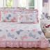 Khuyến mại chần bông cotton giường bìa giường đơn bìa cotton tròn dày giường ren Châu Âu mục vụ bộ đồ giường Trải giường