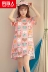 Nam cực phiên bản Hàn Quốc của mùa hè phụ nữ ngắn tay bông công chúa nightdress nữ lỏng lẻo dễ thương dịch vụ nhà đồ ngủ có thể được đeo váy ngủ đẹp Đêm đầm