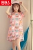 Nam cực phiên bản Hàn Quốc của mùa hè phụ nữ ngắn tay bông công chúa nightdress nữ lỏng lẻo dễ thương dịch vụ nhà đồ ngủ có thể được đeo