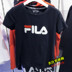 FILA Fila 18 mùa hè nam giới và phụ nữ vài mô hình đan thể thao ngắn tay T-Shirt F11W818104F 's 25643140 áo thể thao nam có cổ Áo phông thể thao
