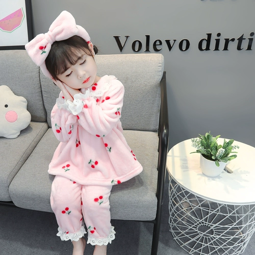 Детская фланелевая пижама, детский удерживающий тепло комплект для принцессы