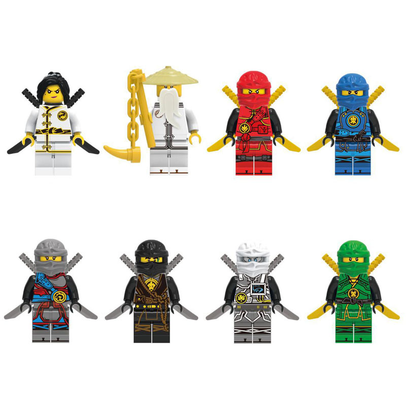 A Lego Ornaments [1 Pack]Mirage Ninja NINJAGO Lego Cake decorate Ornaments children birthday baby party Card insertion Flag