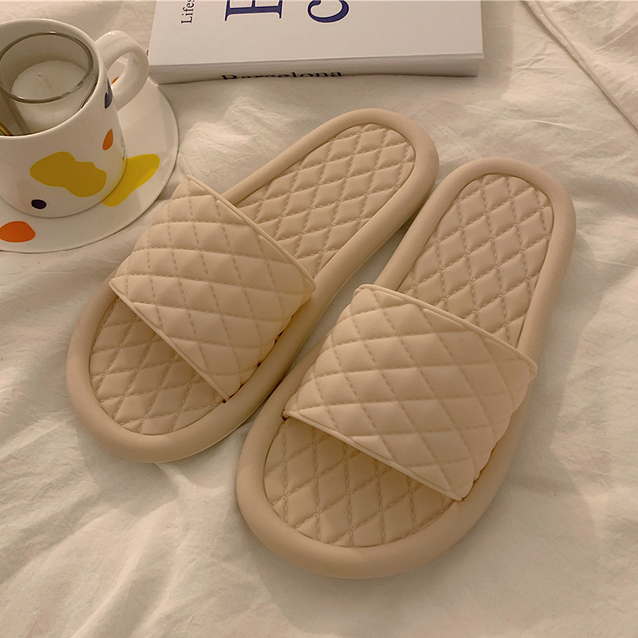 Xiaolingge & ApricotSliver lovely Cartoon slipper female summer ins Girlish heart household non-slip Deodorization lovers Thick bottom Sandals Wear out