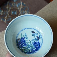 Супница 非青如堂 立明堂 自牧堂斗彩碗全手工仿古青花斗彩灵芝水仙碗