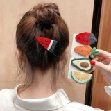Демисезонная морковная клубника ручной работы, заколка для волос, челка, аксессуар для волос, в корейском стиле, популярно в интернете