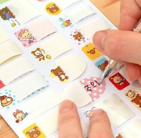 Водонепроницаемая мультяшная именная наклейка для детского сада, канцтовары, клей