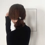 Hàn quốc đơn giản ins gió ban nhạc cao su tóc dây mũ thiết kế niche gió lạnh cổ điển vòng tóc nữ F023 dây buộc tóc cổ trang