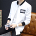 Mùa thu đồng phục bóng chày nam Hàn Quốc cardigan hoodie áo len thủy triều nam quần áo thanh niên sinh viên trai áo trắng áo khoác bomber nam Đồng phục bóng chày