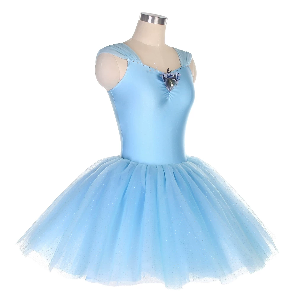 Балетная юбка-пачка TUTU для детей, профессиональная танцевальная одежда, небесно-голубая пышная юбка, взрослая балетная performance костюм