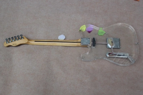 Flyoung TL Органическая стеклянная акриловая гитара кленово кленово кленово -кленово -кленовые пальцы Хрустальные кристаллические заводы Прямая продажа