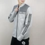 Áo thể thao Adidas nam màu xám cotton dây kéo áo khoác thể thao áo khoác CD2318 tag 699 - Áo khoác thể thao / áo khoác áo khoác tập gym