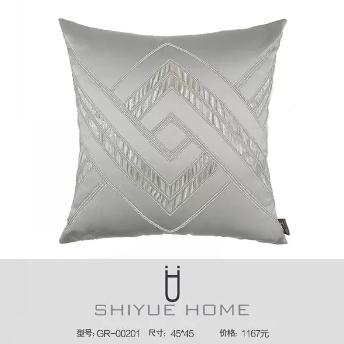 Geometric beads, black pillow handmade, style
