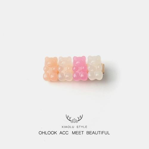 Милая заколка для волос, брендовый аксессуар для волос, японские и корейские, с медвежатами