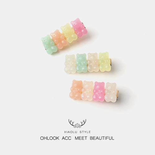 Милая заколка для волос, брендовый аксессуар для волос, японские и корейские, с медвежатами