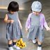 Bé quần áo trẻ em bé mùa hè ăn mặc nữ bé bông công chúa vest váy bé Hàn Quốc phiên bản của váy kẻ sọc hoang dã Váy