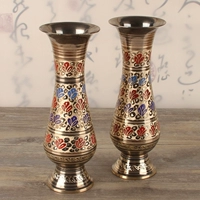 Пакистанский ремесленник медный арт -бронзовый ваза