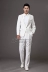 Thời trang nam Hàn Quốc Bộ đồ trắng Anh Slim Nhiếp ảnh Nam Màu đơn sắc Nút đơn Bộ đồ nhỏ Suit phù hợp
