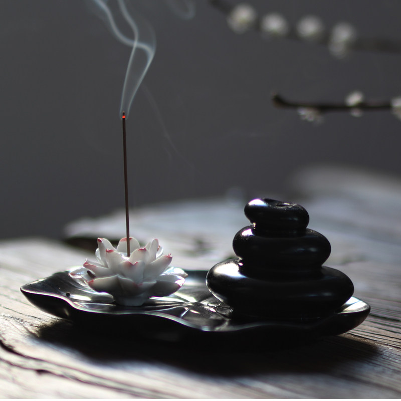 倒流香香炉陶瓷线香炉香插供奉佛香薰家用创意摆件檀香炉高山流水