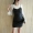 Miao Miao tùy chỉnh mùa thu khí chất nữ dài tay cổ tròn áo thun da váy váy váy hai dây phù hợp với váy 1075