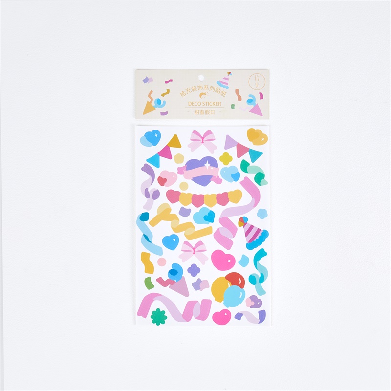 Sweet HolidayPicking up light silk ribbon coloured ribbon Laser sticker  decorate Salt system originality Simplicity Hand account Basics DIY paste Small card source material