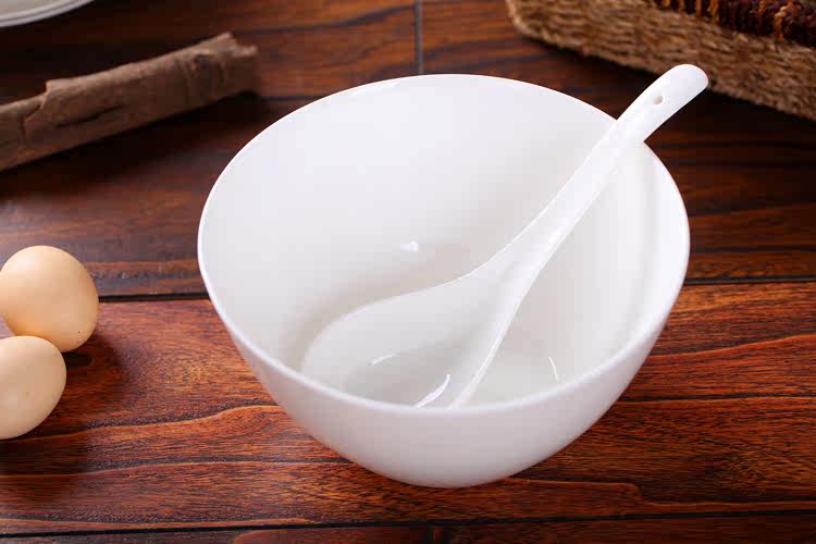 8寸 超大汤碗 纯白骨瓷景德镇陶瓷日用高档韩式餐具面碗大号汤碗