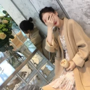 Otaru 2018 mùa xuân và mùa thu mới của Hàn Quốc phiên bản của chia dài áo len ra khỏi vai tay áo Mahai áo len phụ nữ