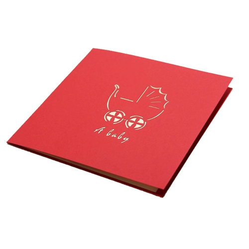 Трехмерные поделки из бумаги, открытка, детская коляска для новорожденных, 3D