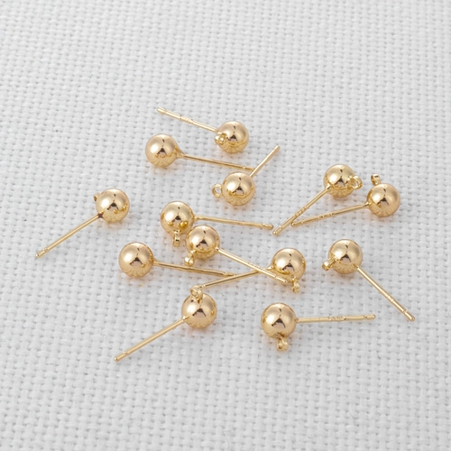 Аксессуары, серьги, 14 карат, золотой цвет, 3мм, 4, 4мм, DIY