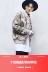 Ukiyo-eco-bông quần áo áo khoác thủy triều Yokosuka thêu crane coat men của Hàn Quốc phiên bản của phần ngắn dày áo khoác vài bông áo khoác áo măng tô nam Trang phục Couple