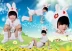 New thỏ trắng trang phục biểu diễn mẫu giáo bunny quần áo hiệu suất thỏ trắng trang phục khiêu vũ phong cách động vật quần áo