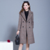 Áo len cashmere một mặt cho phụ nữ trung niên áo gió áo lưới vuông nhỏ trung và áo khoác dài - Trung bình và dài Coat áo mangto Trung bình và dài Coat