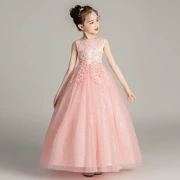 Cô gái váy dài đính sequin váy cưới công chúa váy xòe 5-8-12-15 tuổi trẻ lớn Liuyi trang phục 9 - Váy trẻ em