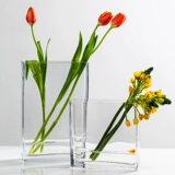 Творческий ваза стеклянный гидропонный цветок прозрачный прямоугольный плоский аквариум с плоским аквариумом Простой столик цветок