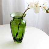 Цветная маленькая ваза прозрачная стеклянная гидропонная богатая бамбуковая зеленая полоса
