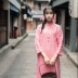 Yuanzhen retro váy dài giữa mùa xuân tự trồng trọt thêu bông và vải lanh Cộng hòa Trung Hoa nút cổ áo váy dài quần áo phụ nữ phong cách Trung Quốc - Váy dài Váy dài