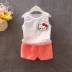 Trẻ em mùa hè của quần áo boy cotton mỏng vest đặt 0-4 tuổi trẻ sơ sinh mùa hè nữ quần short bé mùa hè ăn mặc