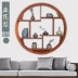 Gỗ rắn kiểu Trung Quốc gỗ cánh gà tròn kiểu Trung Quốc Giá treo Bogu nhỏ trên tường Giá treo tường Duobao Pavilion Giá trang trí cổ