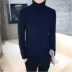 2018 Hàn Quốc Slim Solid màu dài tay áo cao cổ áo len Áo len trắng đáy quần bó sát mùa đông áo khoác nam Hàng dệt kim
