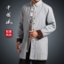 Của nam giới Tang phù hợp với phần dài linen coat trang phục dân tộc phong cách Trung Quốc mùa xuân áo sơ mi nam thiền nằm quần áo áo khoác kiểu đồ bộ đẹp Trang phục dân tộc