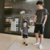 Tide Mom Feifei Boy Letter T-shirt Family Three Parent Outfit 2019 Summer New Mother and Child Dress Tide - Trang phục dành cho cha mẹ và con